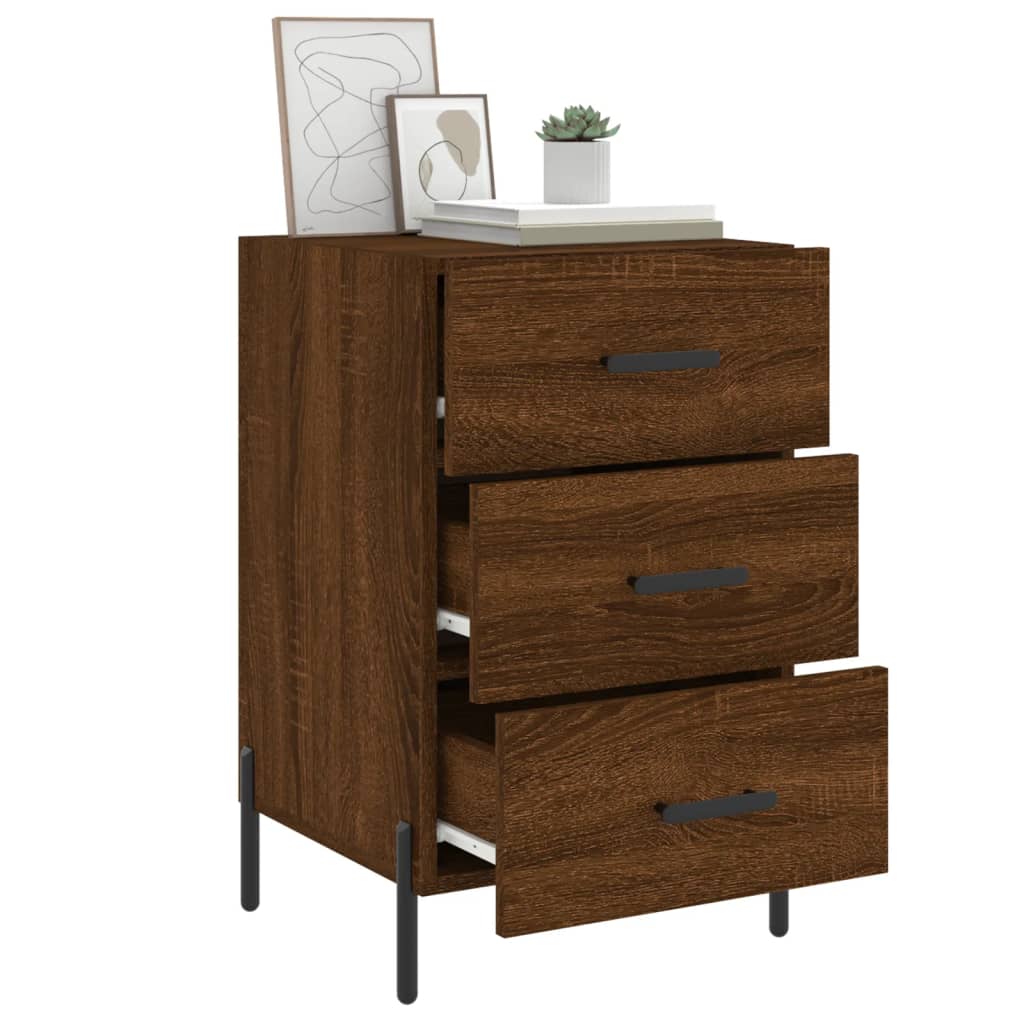 vidaXL Bedside Cabinet Brown Oak 40x40x66 cm Engineered Wood