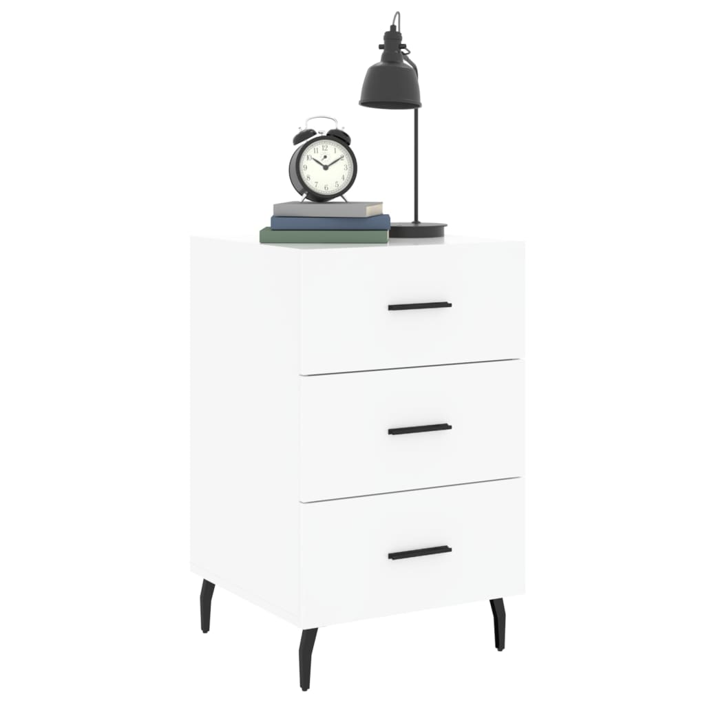 Bedside Cabinet White 40x40x66 cm Engineered Wood