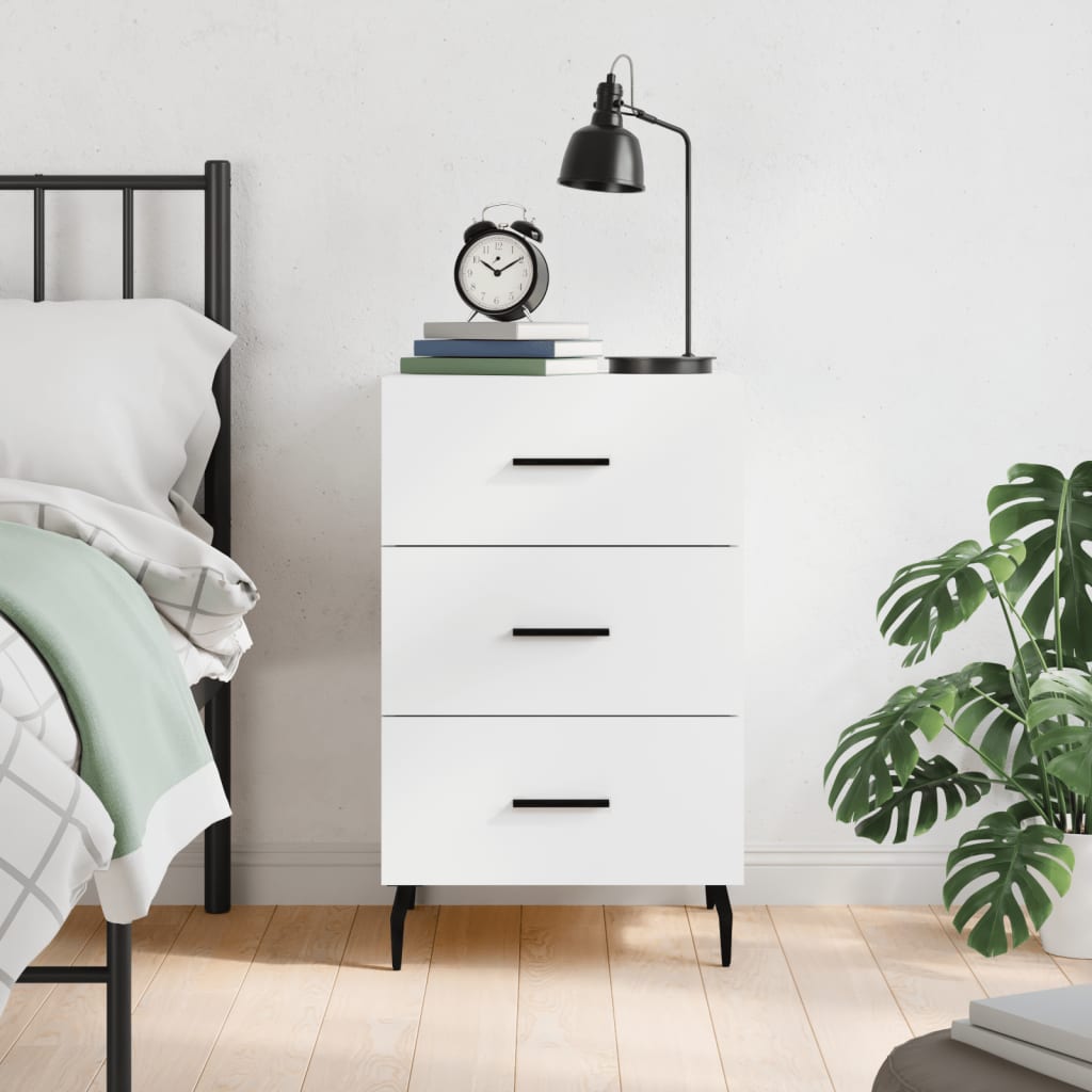 Bedside Cabinet White 40x40x66 cm Engineered Wood