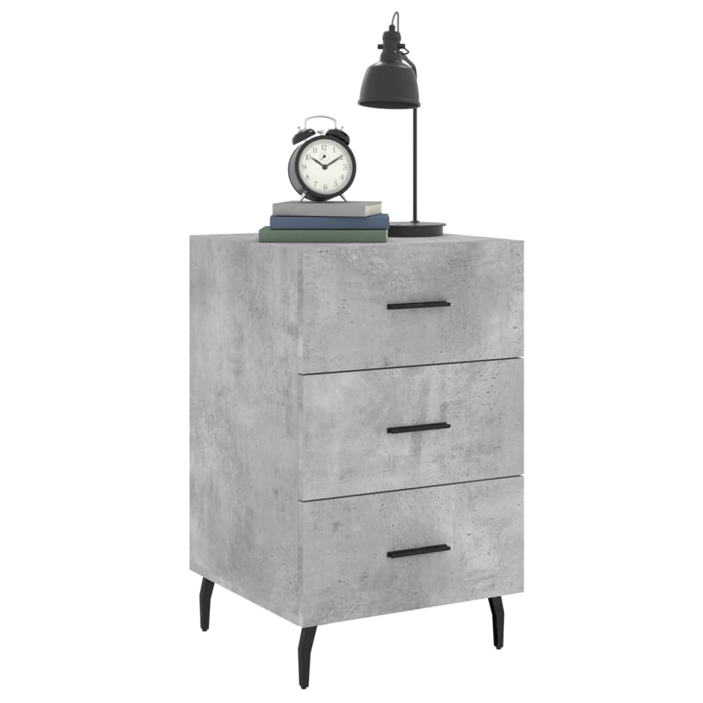 Bedside Cabinet Concrete Grey 40x40x66 cm Engineered Wood