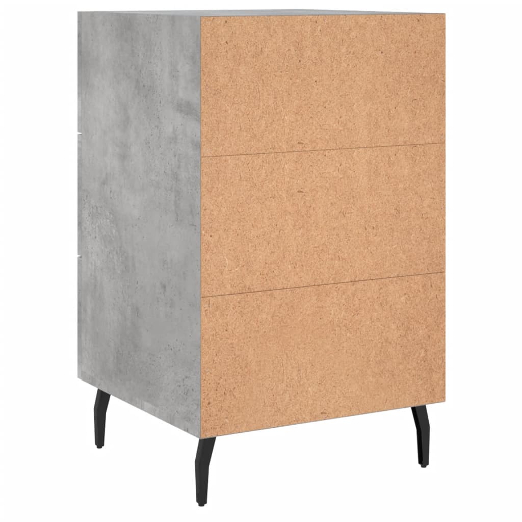 Bedside Cabinet Concrete Grey 40x40x66 cm Engineered Wood