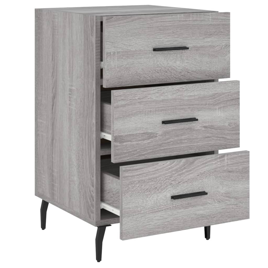 Bedside Cabinet Grey Sonoma 40x40x66 cm Engineered Wood