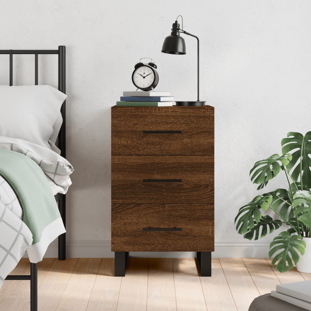 vidaXL Bedside Cabinet Brown Oak 40x40x66 cm Engineered Wood