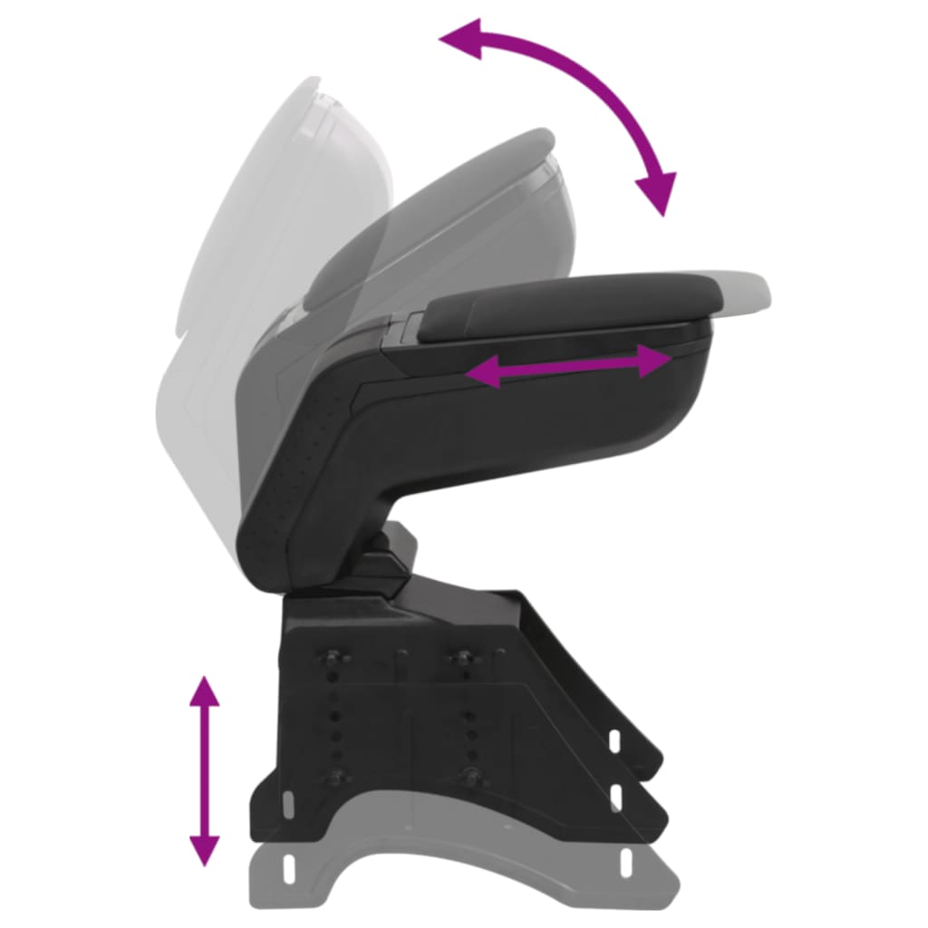 vidaXL Car Armrest Universal Black 14x30x(32-48.5) cm ABS