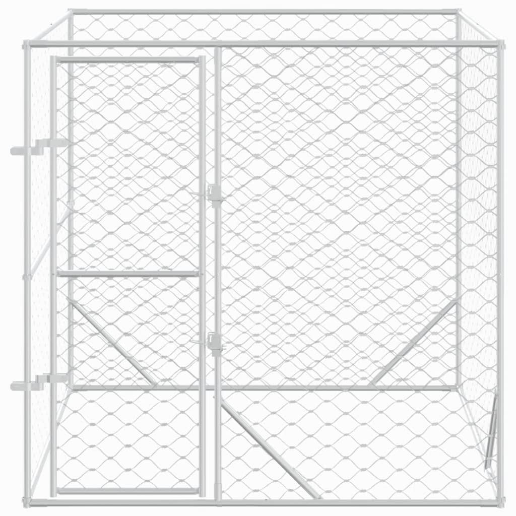 vidaXL Outdoor Dog Kennel Silver 2x2x2 m Galvanised Steel