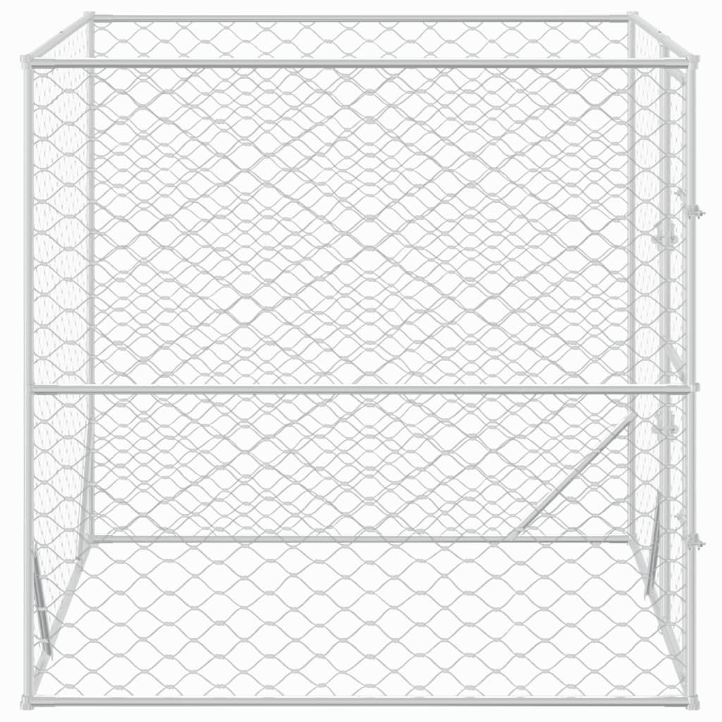 vidaXL Outdoor Dog Kennel Silver 2x2x2 m Galvanised Steel