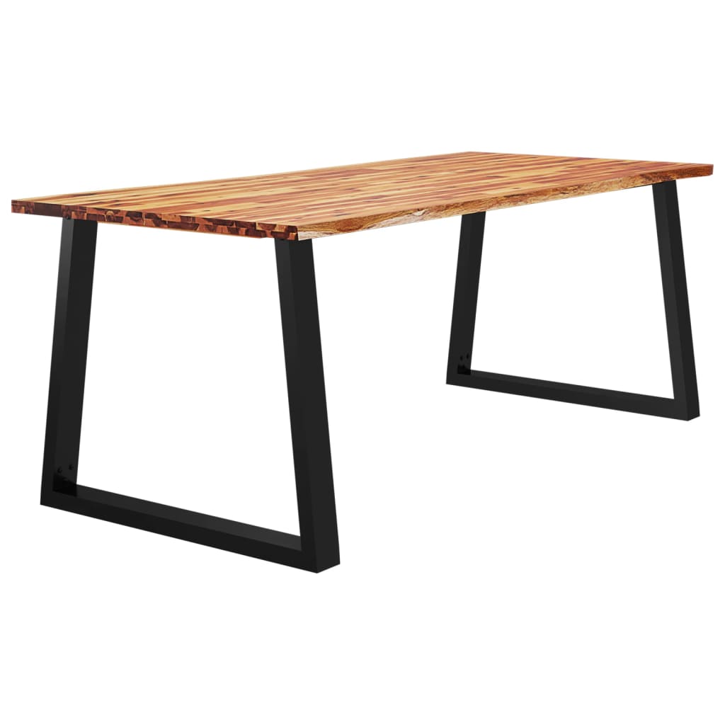 vidaXL Dining Table with Live Edge 200x90x75 cm Solid Wood Acacia