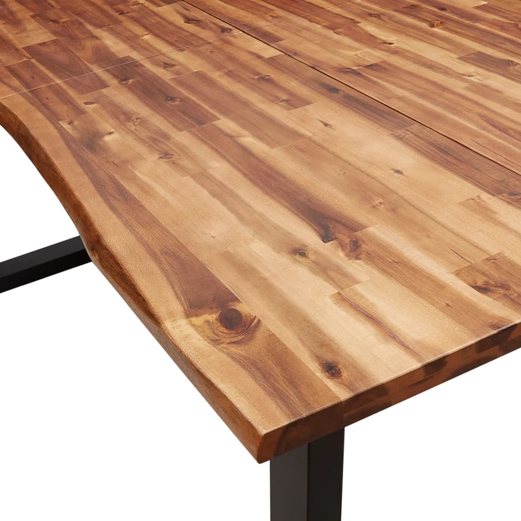 vidaXL Dining Table with Live Edge 200x90x75 cm Solid Wood Acacia