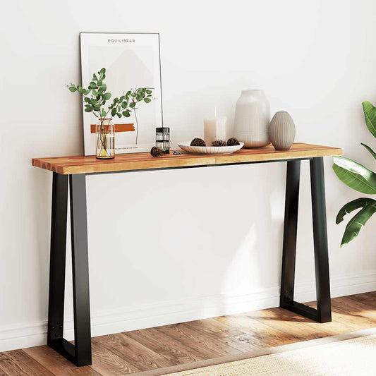 vidaXL Console Table with Live Edge 140x40x80 cm Solid Wood Acacia