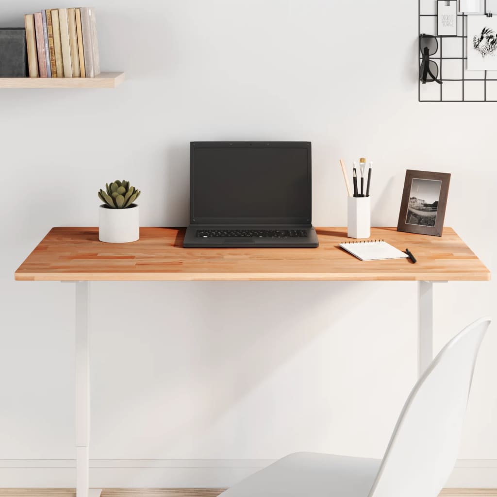 Table Top 100x60x1.5 cm Rectangular Solid Wood Beech