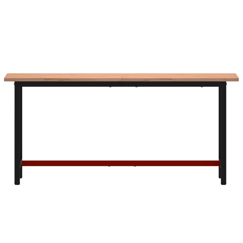 Workbench 180x55x81,5 cm Solid Wood Beech and Metal