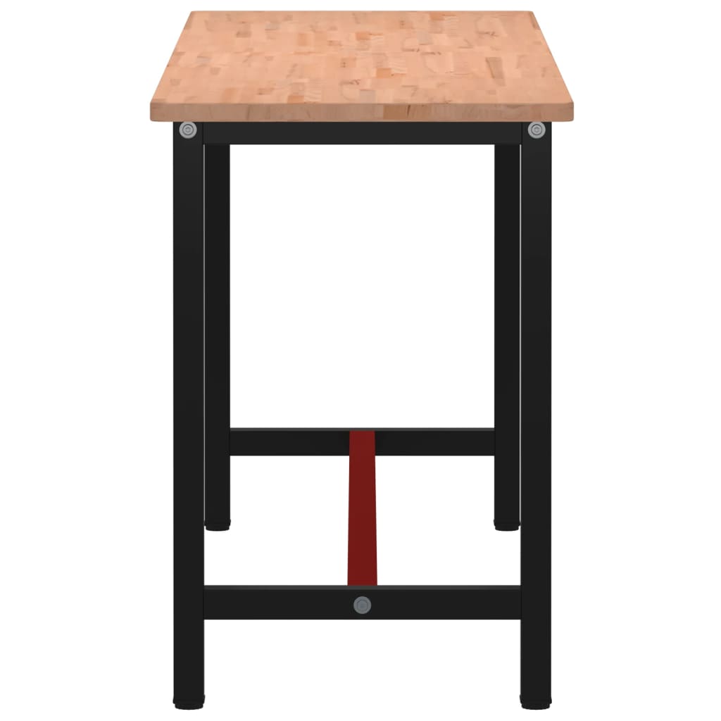 Workbench 180x55x81,5 cm Solid Wood Beech and Metal