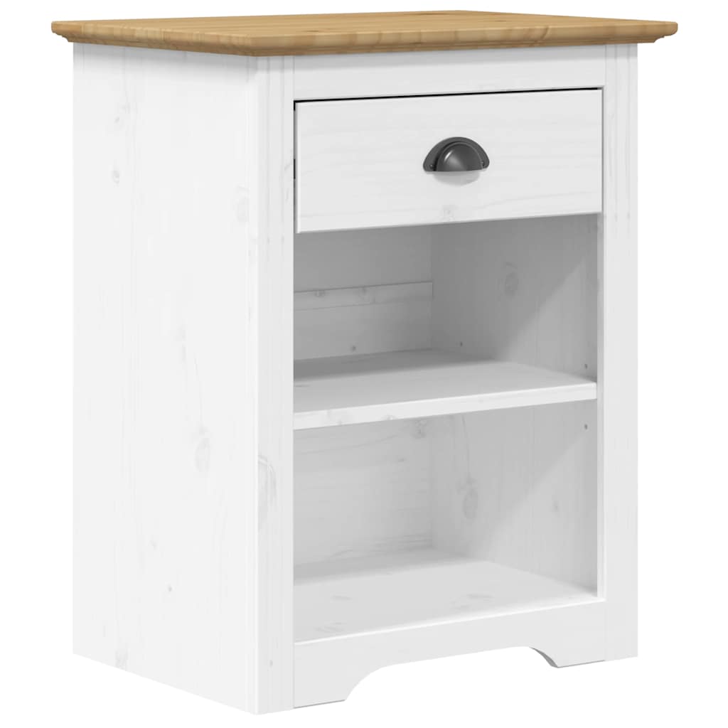Bedside Cabinet BODO Brown 53x38.5x66 cm Solid Wood Pine
