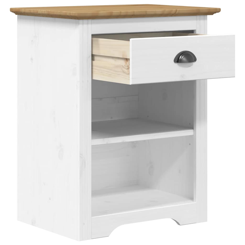 Bedside Cabinet BODO Brown 53x38.5x66 cm Solid Wood Pine