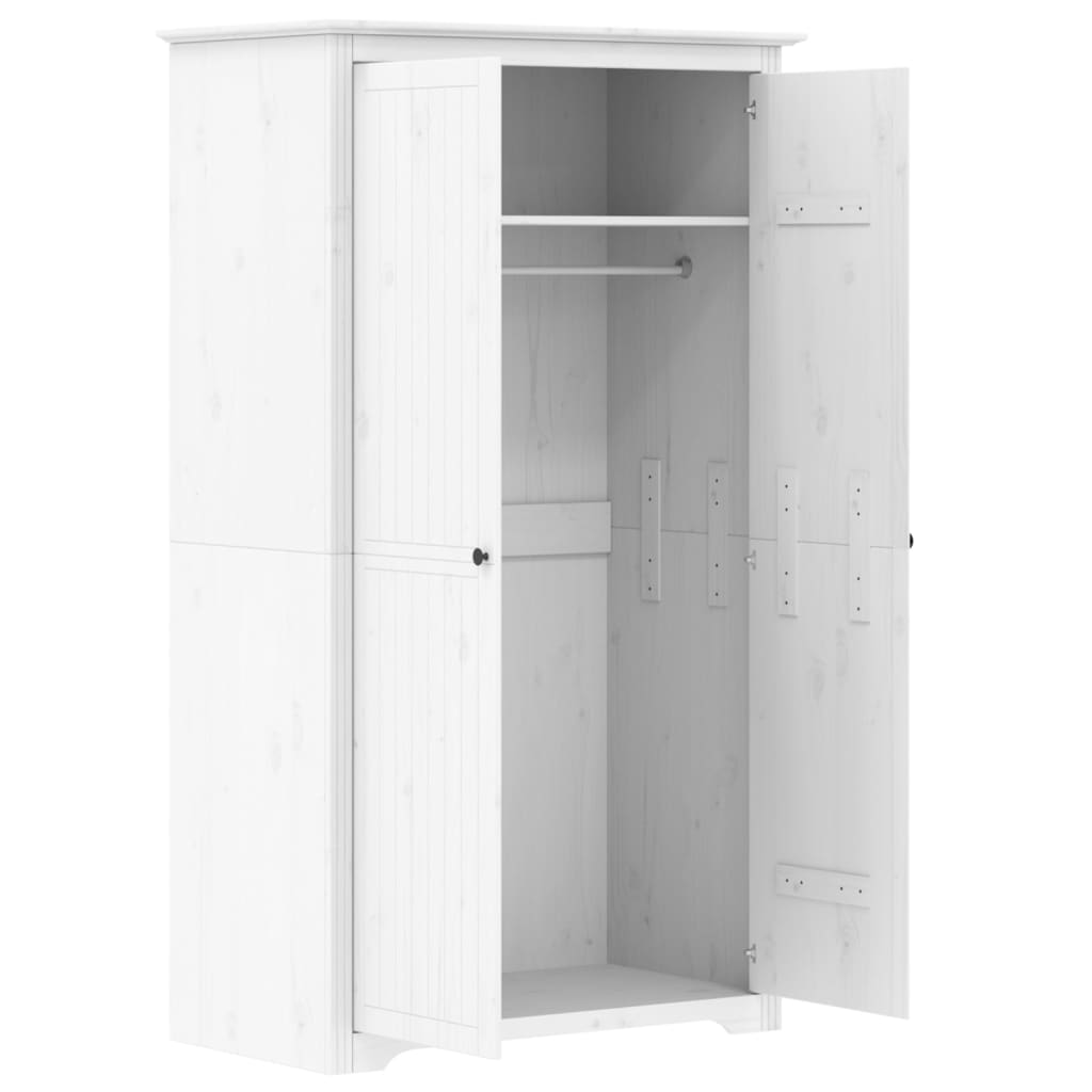 Wardrobe "BODO" White 99x53,5x173 cm Solid Wood Pine