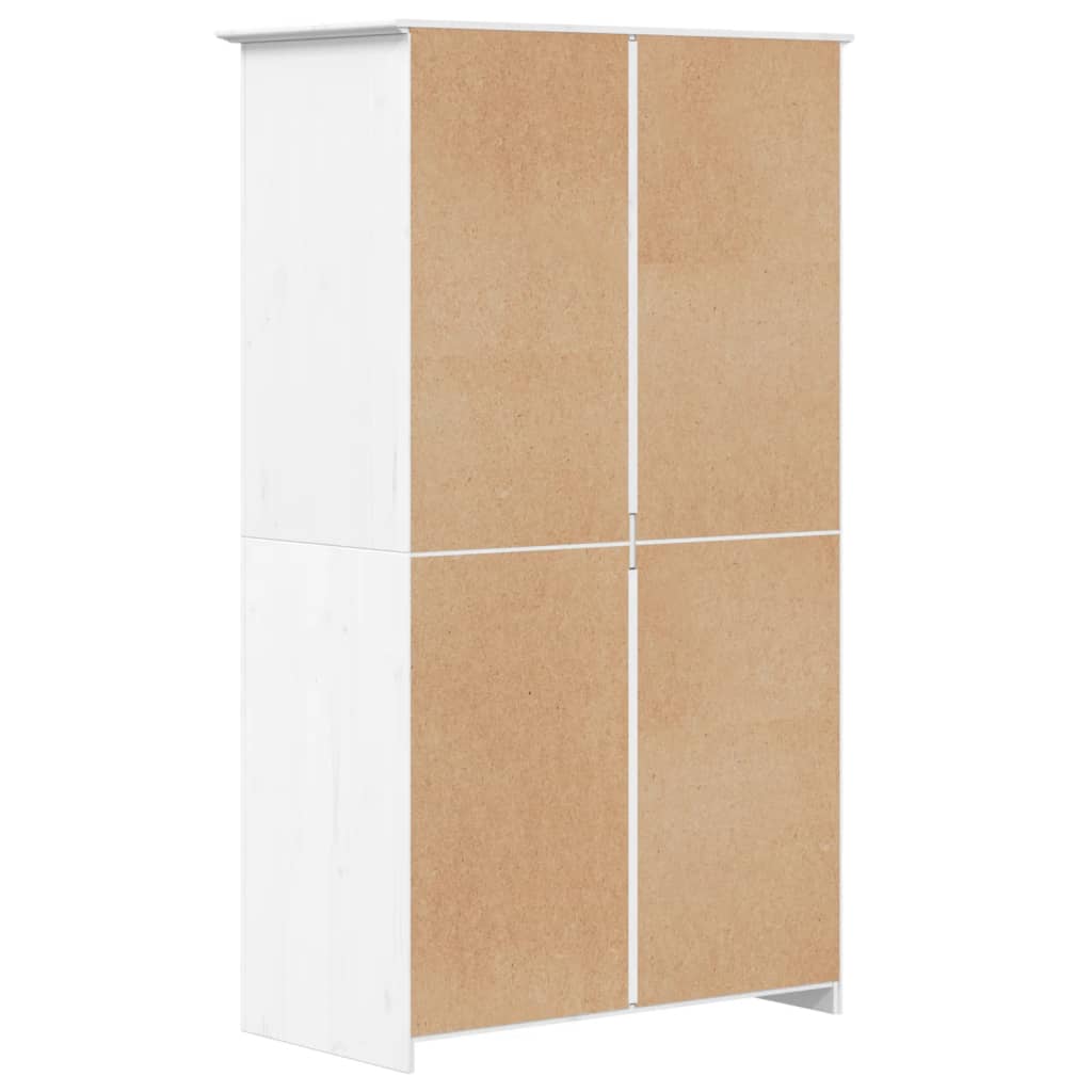 Wardrobe "BODO" White 99x53,5x173 cm Solid Wood Pine