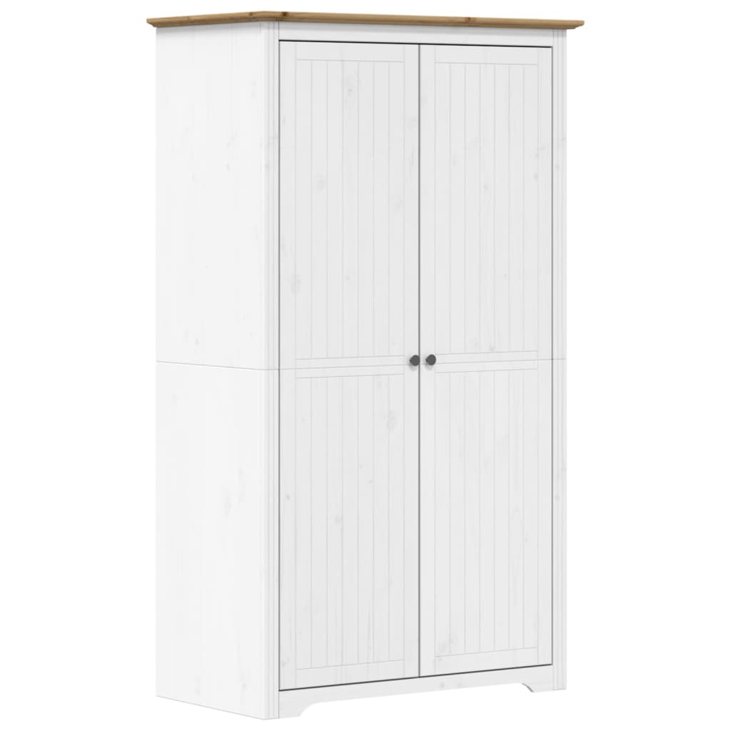 vidaXL Wardrobe BODO White and Brown 101x52x176.5 cm Solid Wood Pine