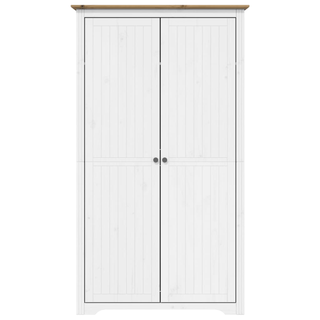 vidaXL Wardrobe BODO White and Brown 101x52x176.5 cm Solid Wood Pine