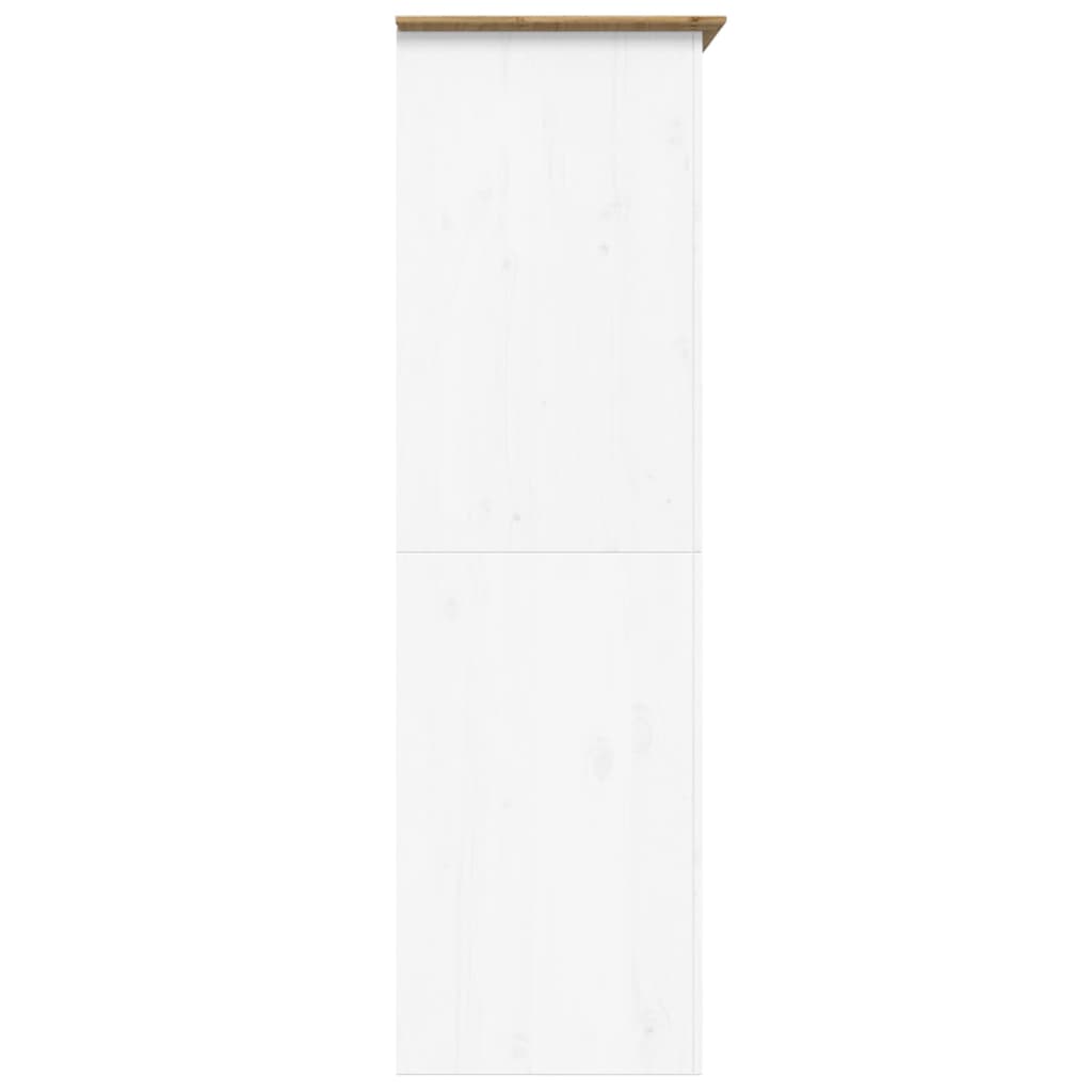 vidaXL Wardrobe BODO White and Brown 101x52x176.5 cm Solid Wood Pine