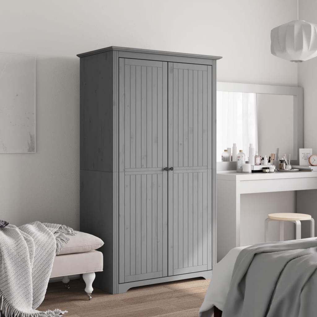 vidaXL Wardrobe BODO Grey 101x52x176.5 cm Solid Wood Pine