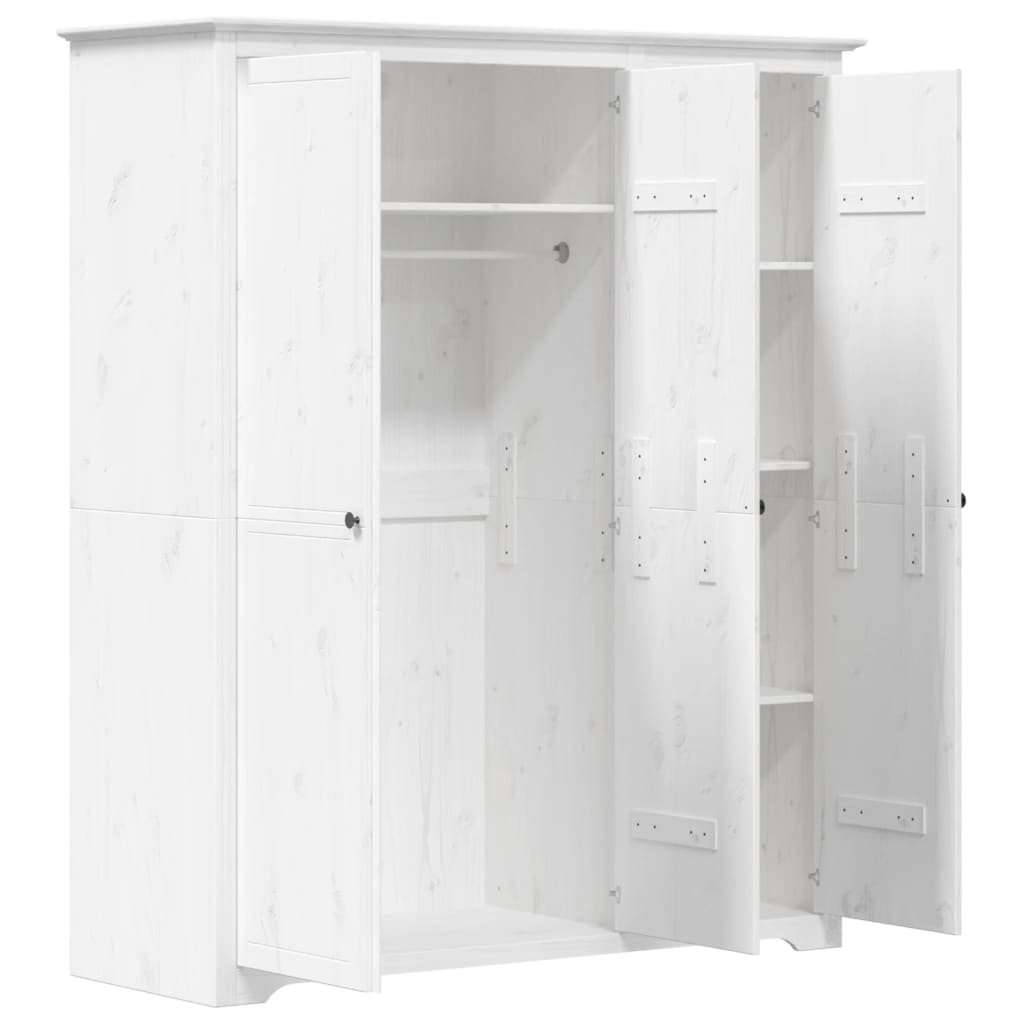 vidaXL Wardrobe BODO White 151.5x52x176.5 cm Solid Wood Pine