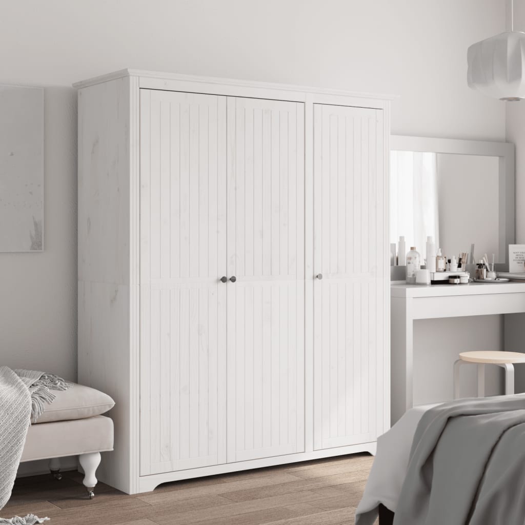 vidaXL Wardrobe BODO White 151.5x52x176.5 cm Solid Wood Pine