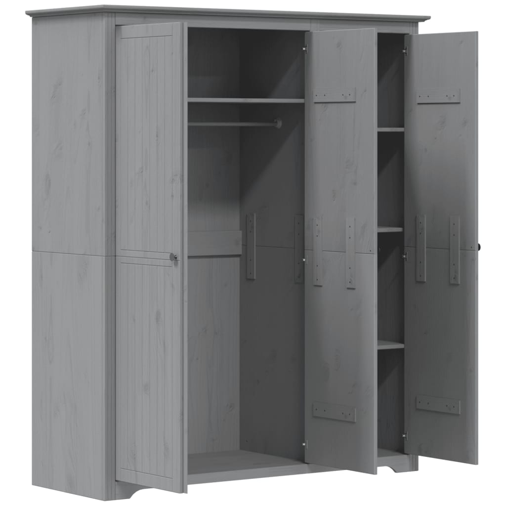 vidaXL Wardrobe BODO Grey 151.5x52x176.5 cm Solid Wood Pine