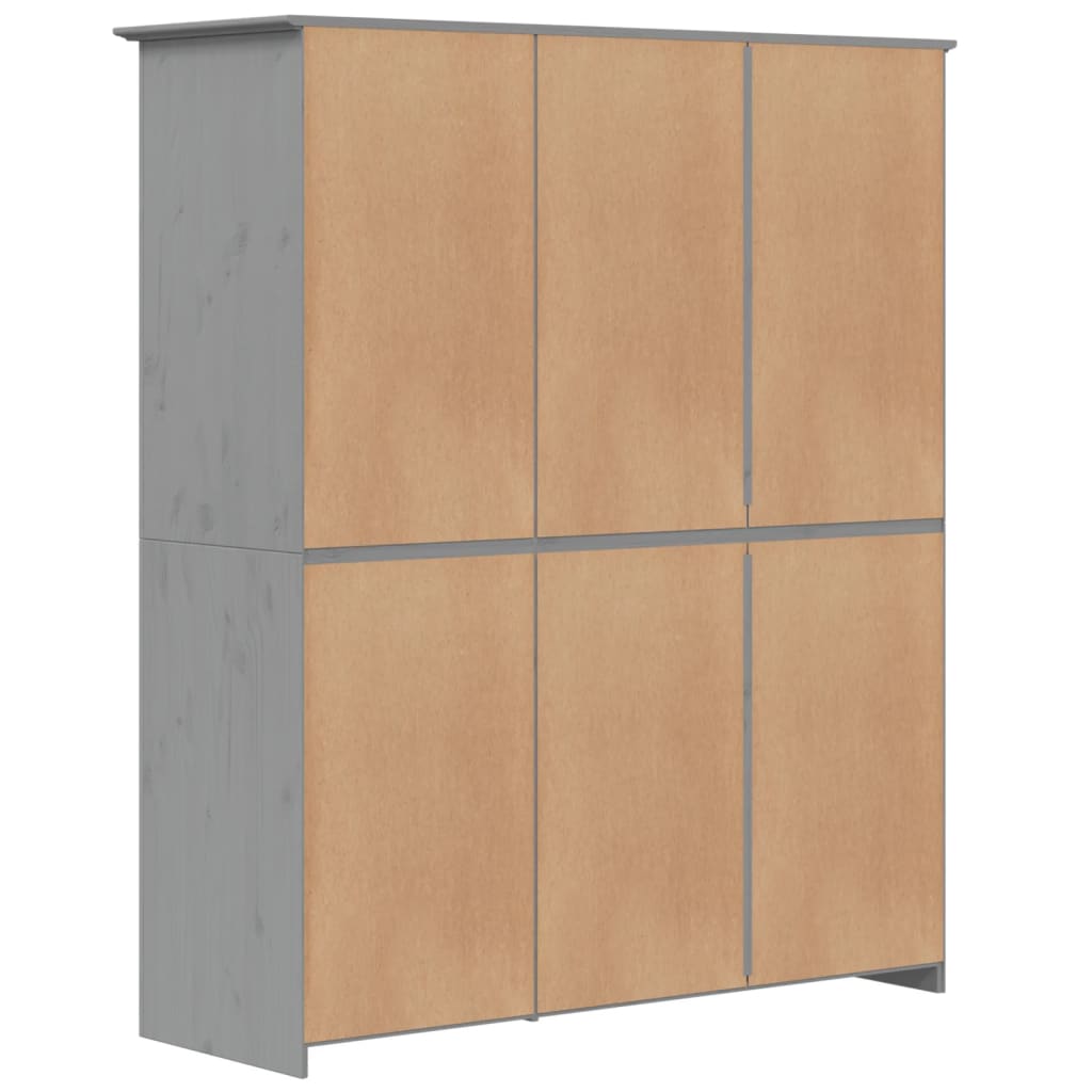 vidaXL Wardrobe BODO Grey 151.5x52x176.5 cm Solid Wood Pine