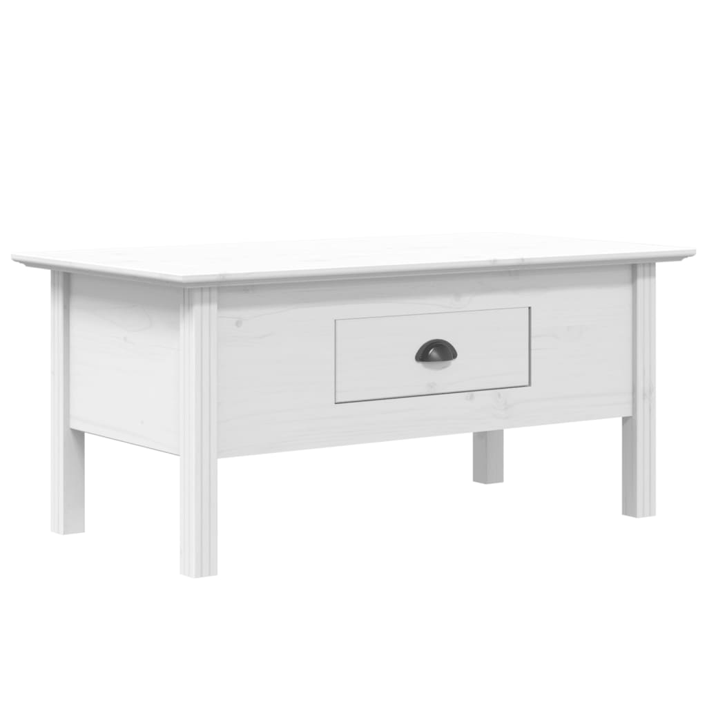 Coffee Table "BODO" White 100x55x46 cm Solid Wood Pine