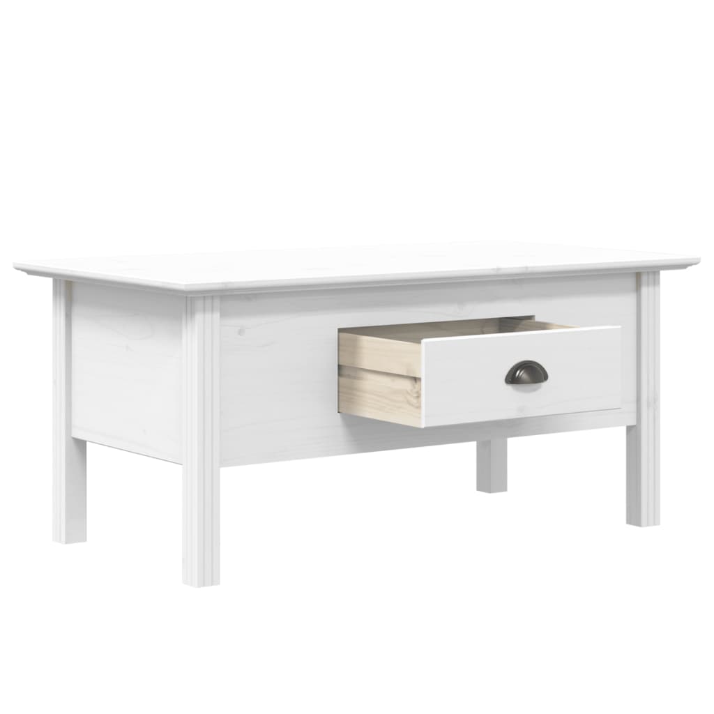 Coffee Table "BODO" White 100x55x46 cm Solid Wood Pine