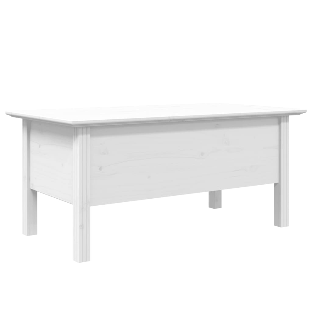Coffee Table "BODO" White 100x55x46 cm Solid Wood Pine