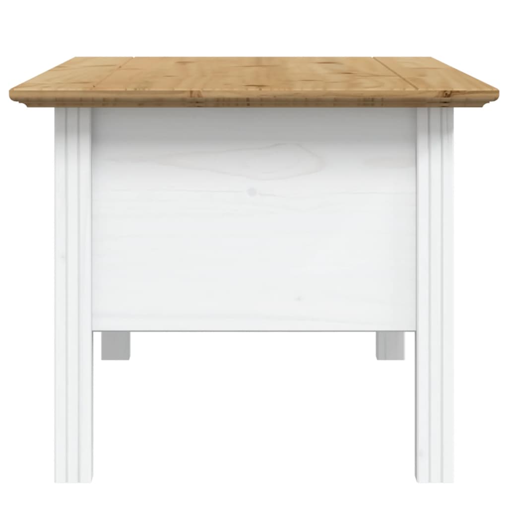 Coffee Table "BODO" White and Brown 100x55x46 cm Solid Wood Pine