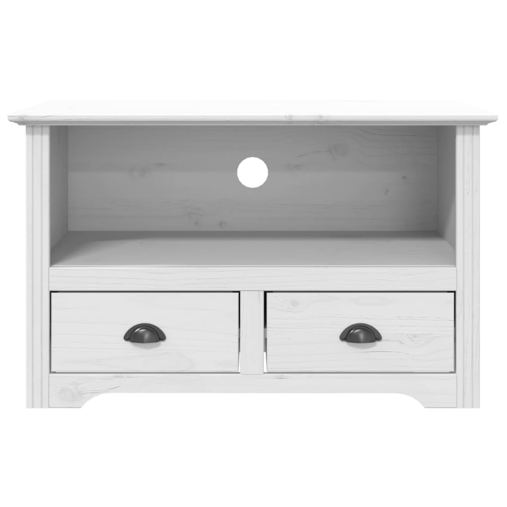 vidaXL TV Cabinet with 2 Drawers BODO White 91x43x56 cm Solid Wood Pine