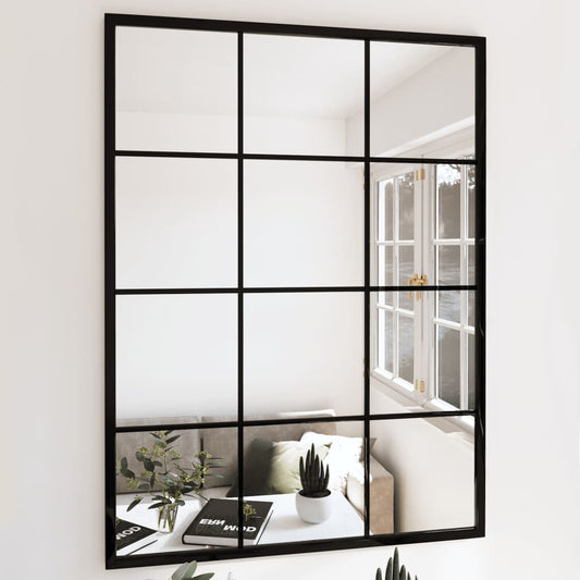 vidaXL Wall Mirrors 3 pcs Black 80x60 cm Metal