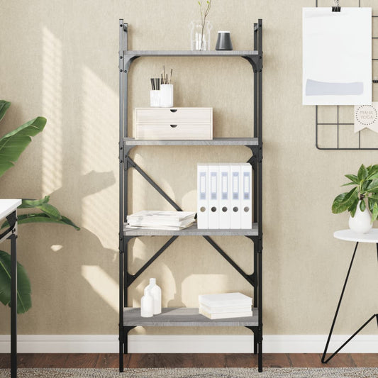 Bookcase 4-Tier Grey Sonoma 56x31,5x138,5 cm Engineered Wood