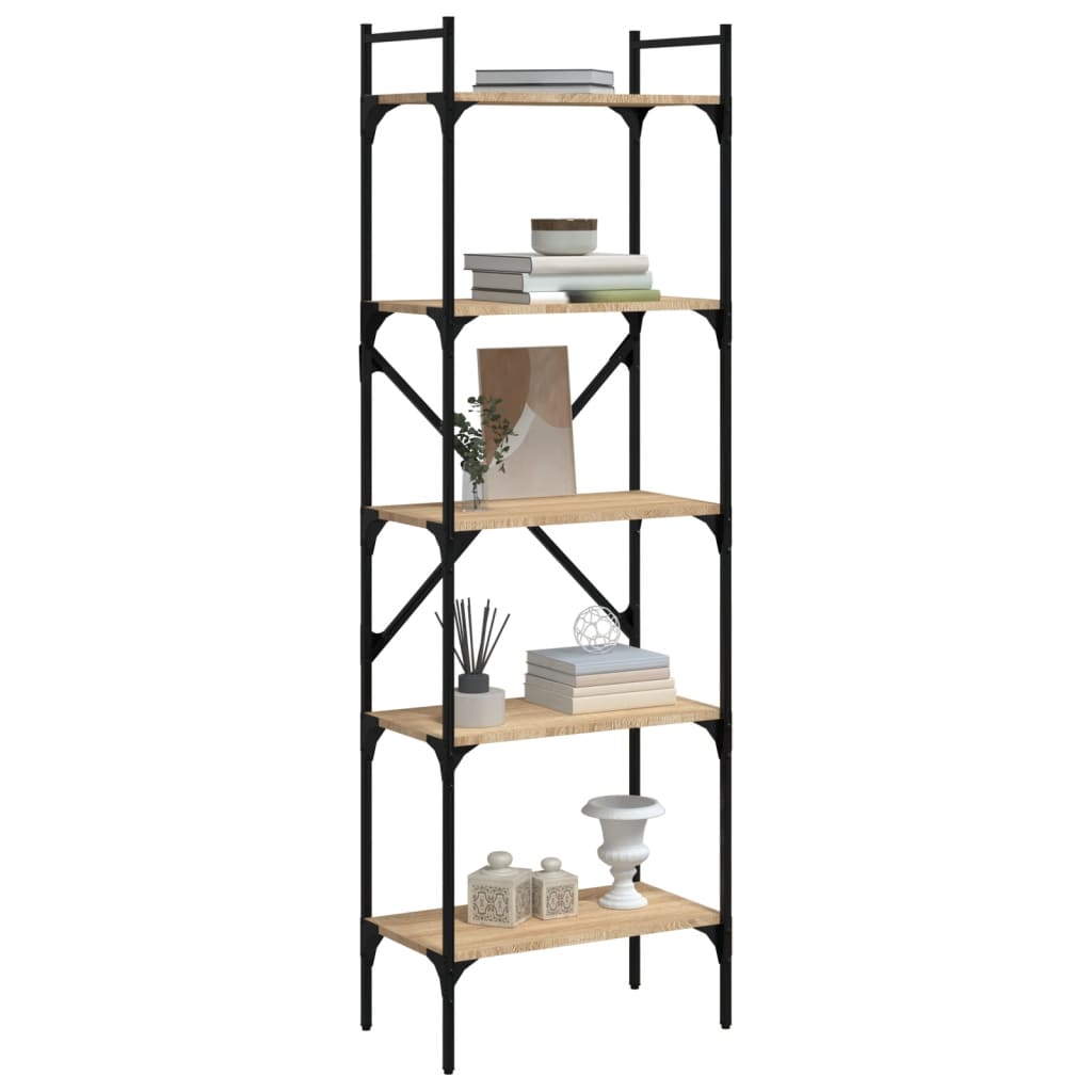 Bookcase 5-Tier Sonoma Oak 56x31,5x174 cm Engineered Wood