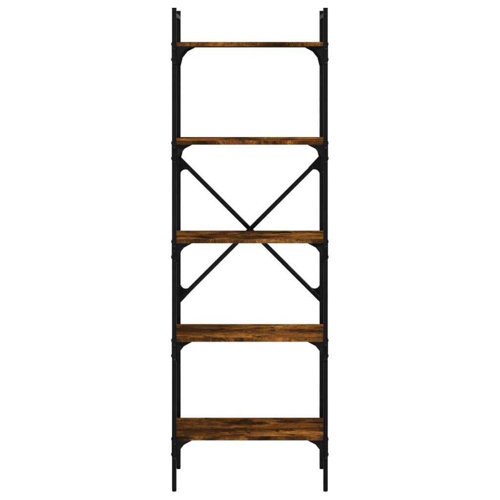 Bookcase 5-Tier Smoked Oak 56x31,5x174 cm Engineered Wood