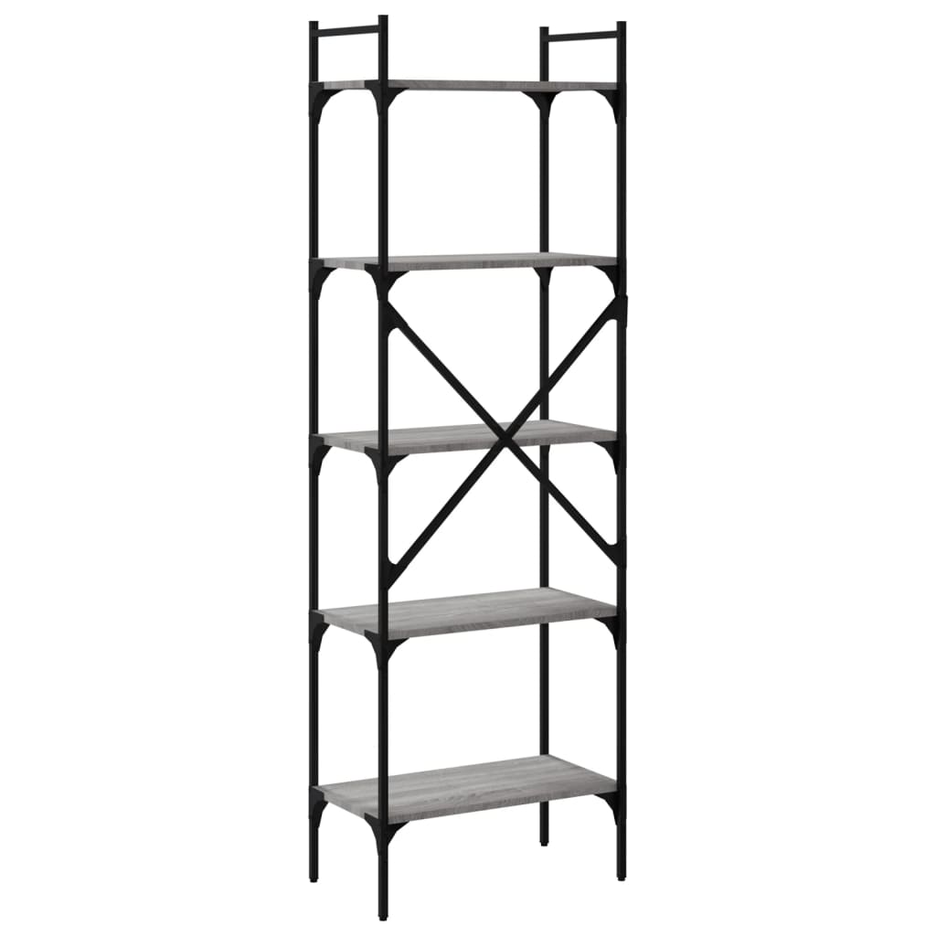 Bookcase 5-Tier Grey Sonoma 56x31,5x174 cm Engineered Wood