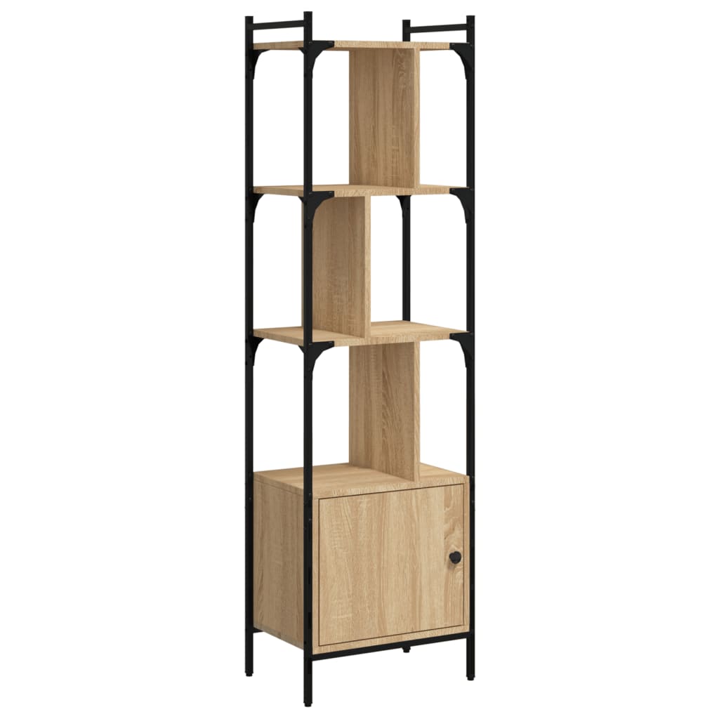 Bookcase with Door Sonoma Oak 44,5x30x154,5 cm Engineered Wood