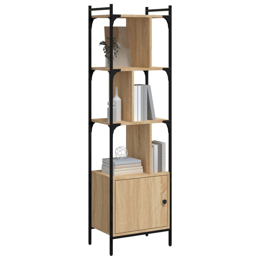 Bookcase with Door Sonoma Oak 44,5x30x154,5 cm Engineered Wood