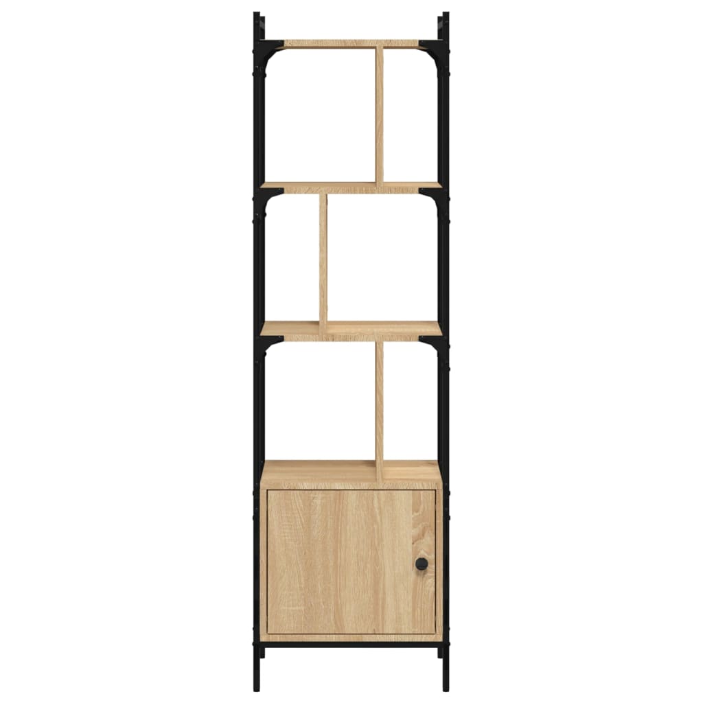 Bookcase with Door Sonoma Oak 44,5x30x154,5 cm Engineered Wood