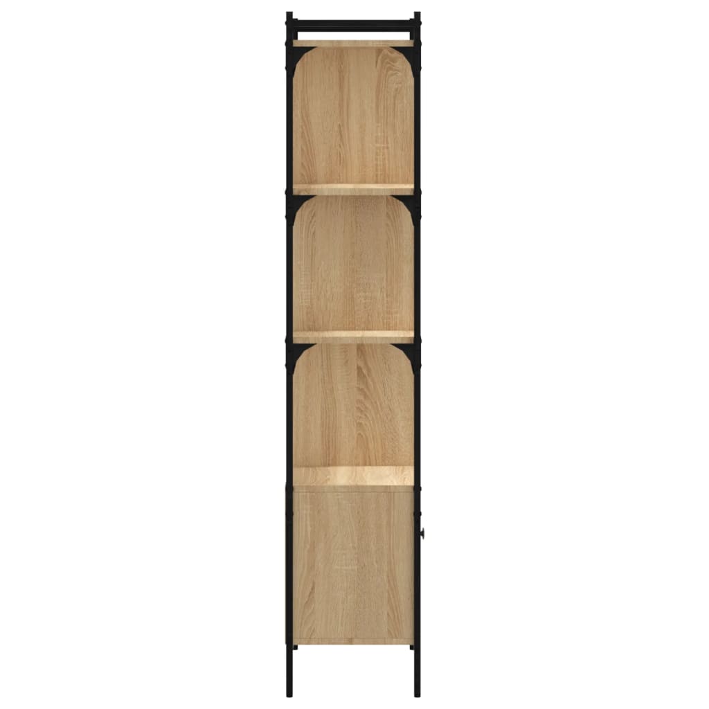 Bookcase with Door Sonoma Oak 44,5x30x154,5 cm Engineered Wood