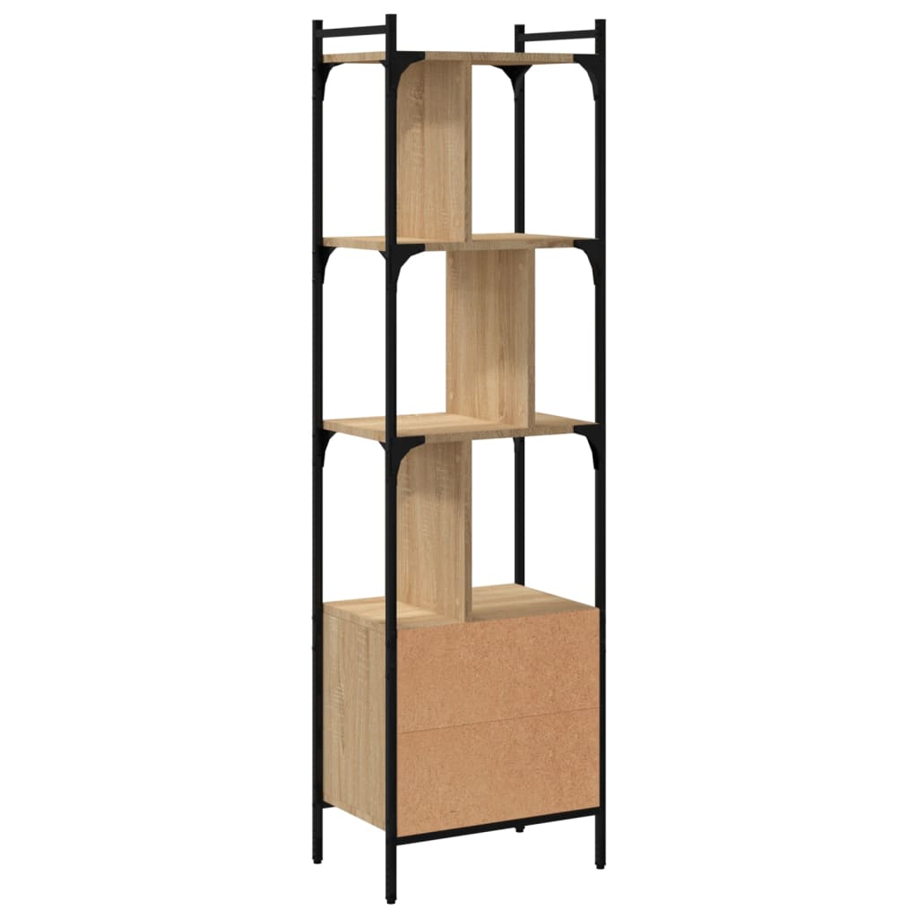Bookcase with Door Sonoma Oak 44,5x30x154,5 cm Engineered Wood