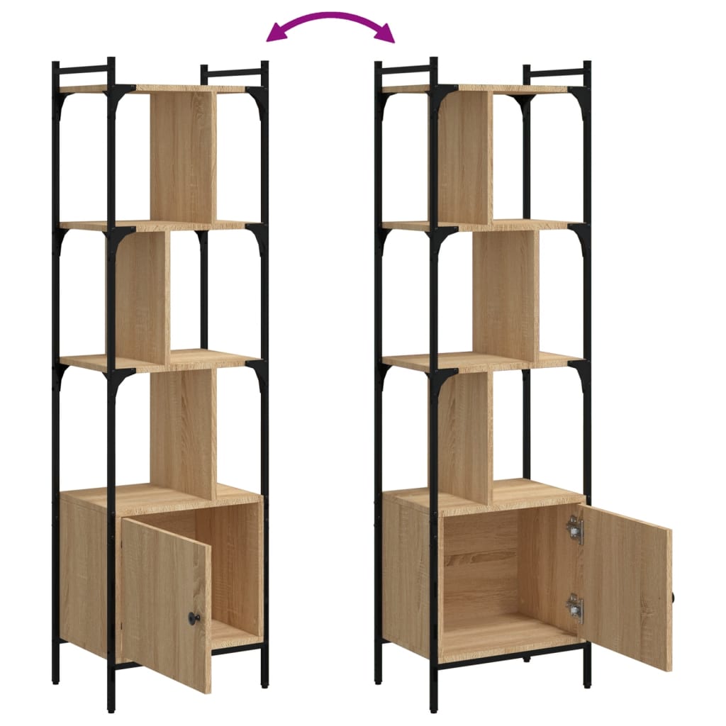 Bookcase with Door Sonoma Oak 44,5x30x154,5 cm Engineered Wood
