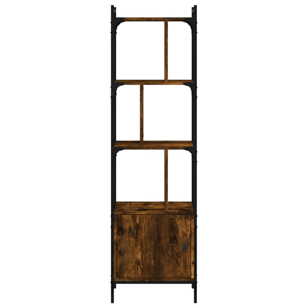 Bookcase with Door Smoked Oak 44,5x30x154,5 cm Engineered Wood