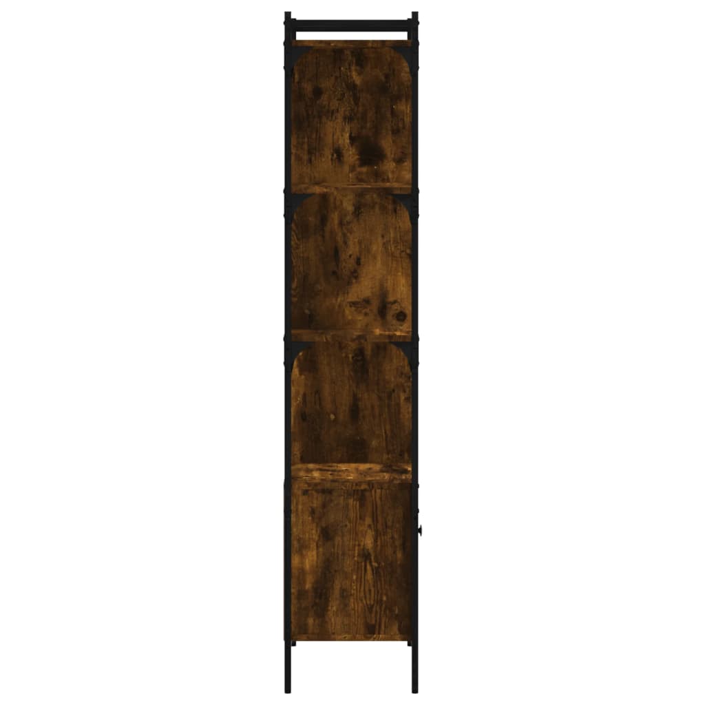 Bookcase with Door Smoked Oak 44,5x30x154,5 cm Engineered Wood