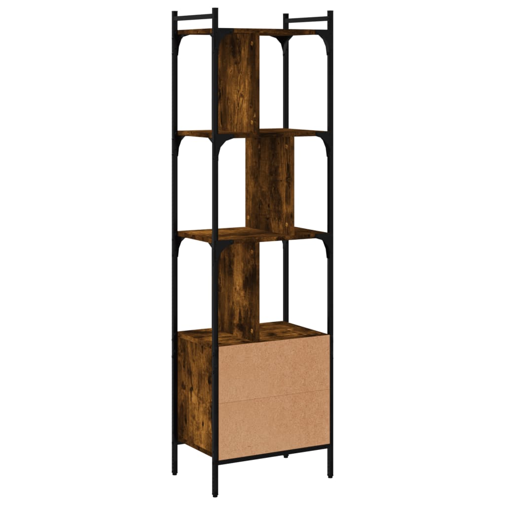 Bookcase with Door Smoked Oak 44,5x30x154,5 cm Engineered Wood