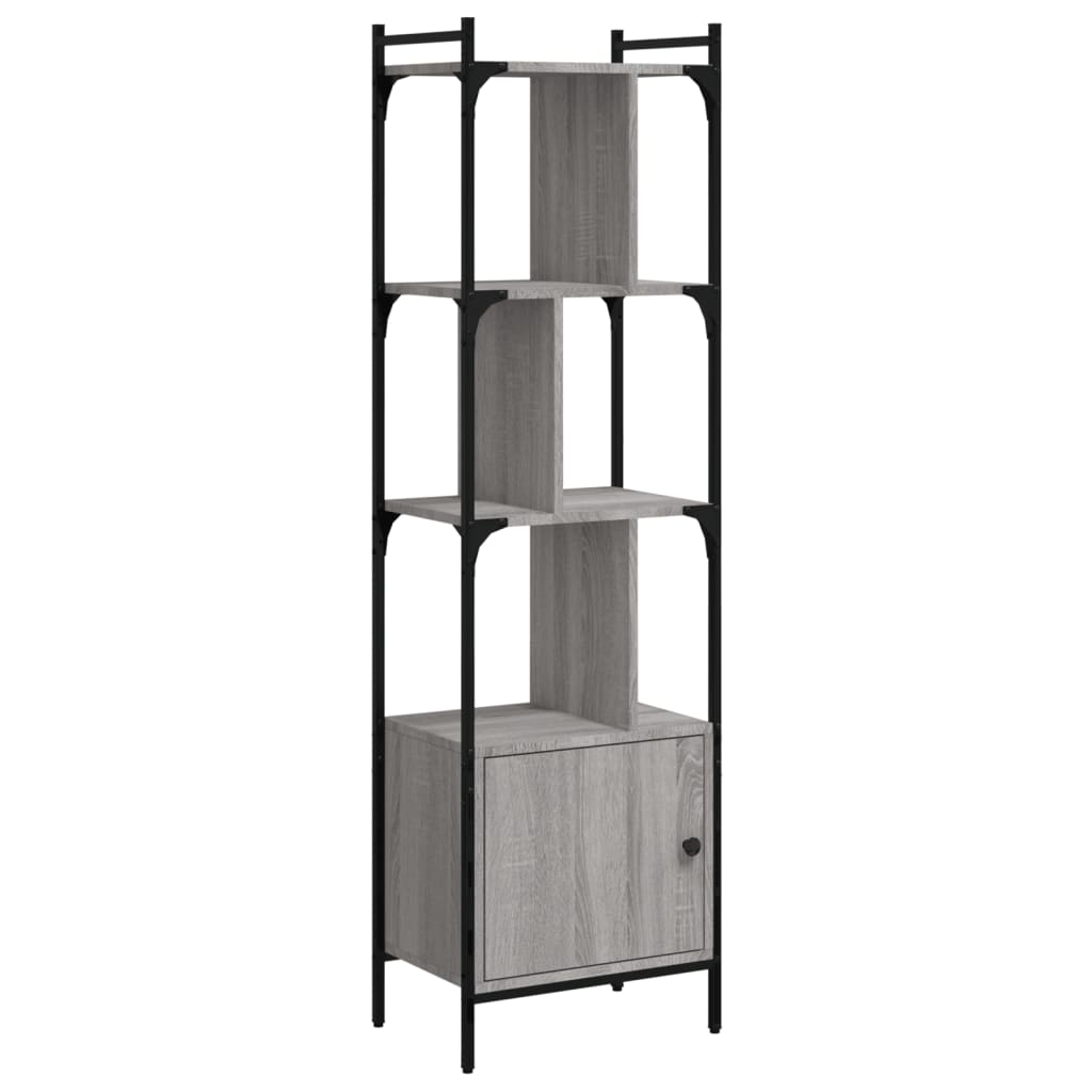 Bookcase with Door Grey Sonoma 44,5x30x154,5 cm Engineered Wood