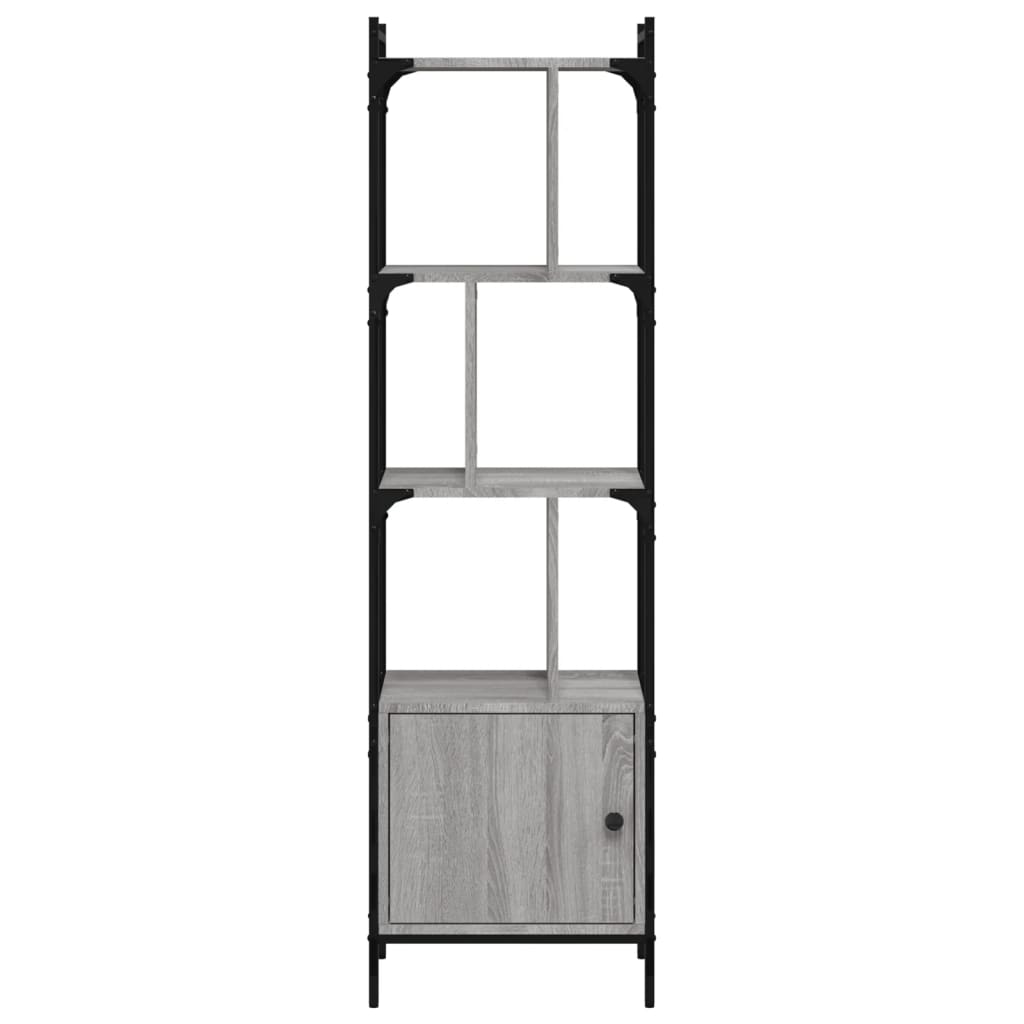 Bookcase with Door Grey Sonoma 44,5x30x154,5 cm Engineered Wood
