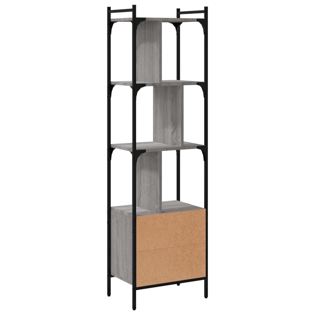 Bookcase with Door Grey Sonoma 44,5x30x154,5 cm Engineered Wood